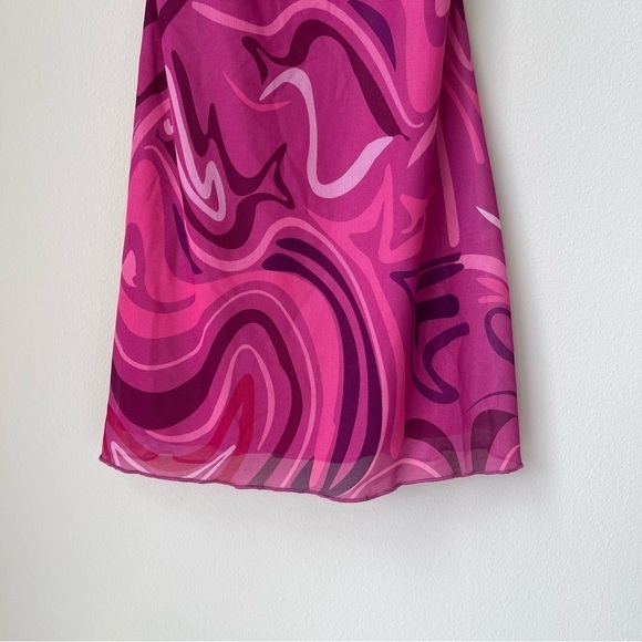 Princess Polly Rosey Pink Retro Slim Fitting Mesh Lace Mini Dress Size 6 - Picture 5 of 9